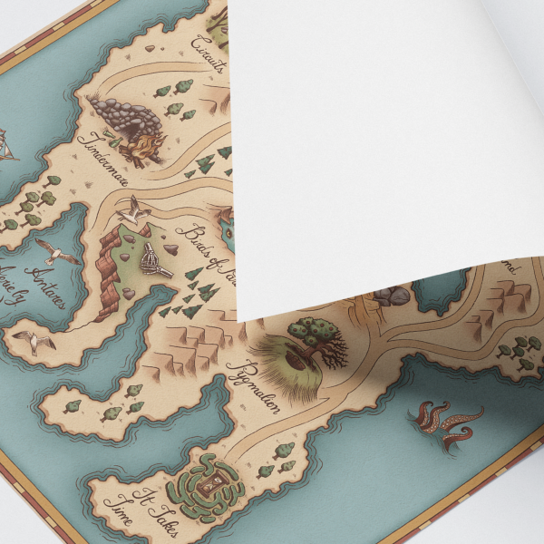 Zoomed-in view of the bottom section of Gibishki’s Tindermare poster, showcasing artistic elements and typography.
