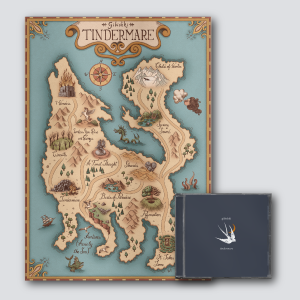 Gibishki – Wanderer Bundle: Tindermare [CD] + This Foreign Land Poster. Exclusive set featuring a first-edition album, full-color artwork map.