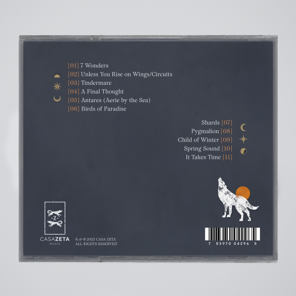 Tindermare CD by Gibishki – Back cover featuring tracklist